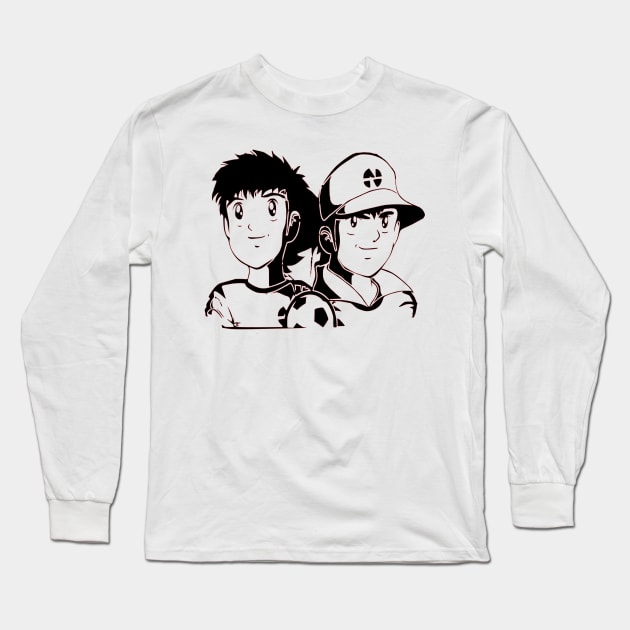 Tsubasa and Genzo Captain Tsubasa Long Sleeve T-Shirt by OtakuPapercraft